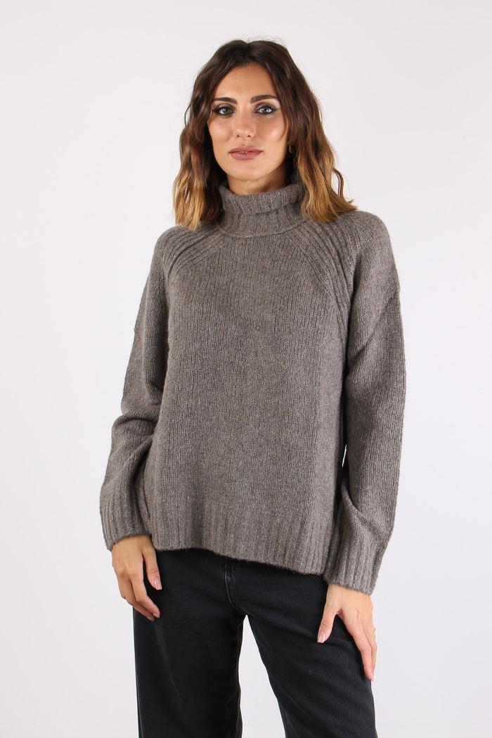 Maglia Collo Alto Spacchi Fango-2
