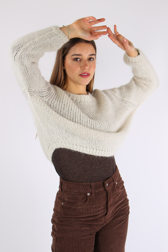 Maglia Scatoletta Filo Lurex Crema-6