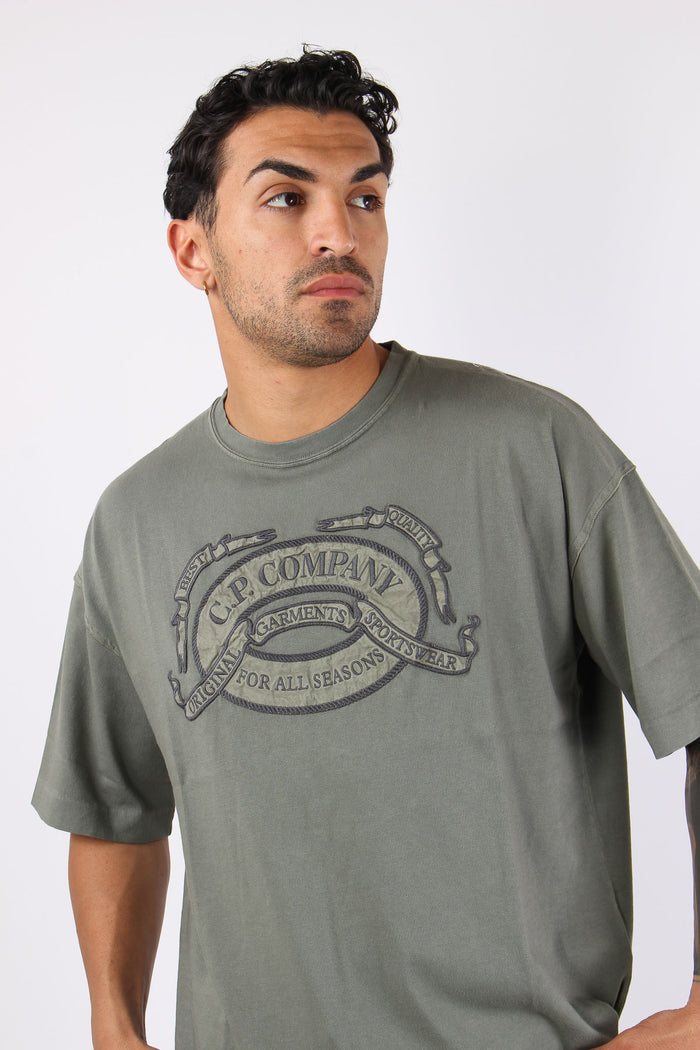 T-shirt Ricamo Logo Gun Metal-6