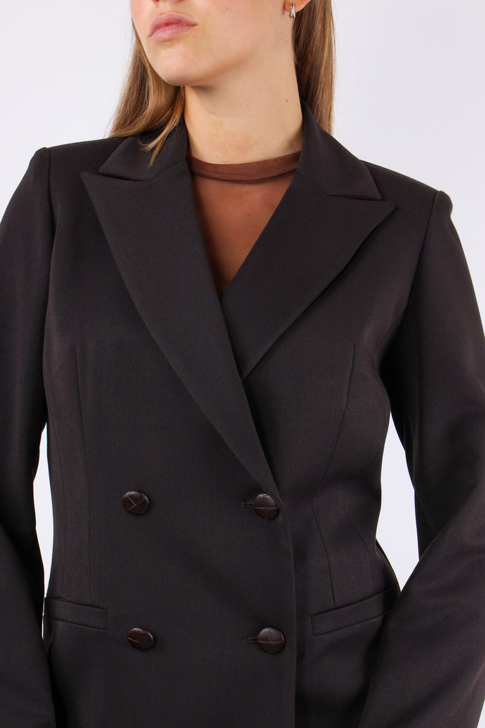 Giacca Doppiopetto Gabardina Caffe-8