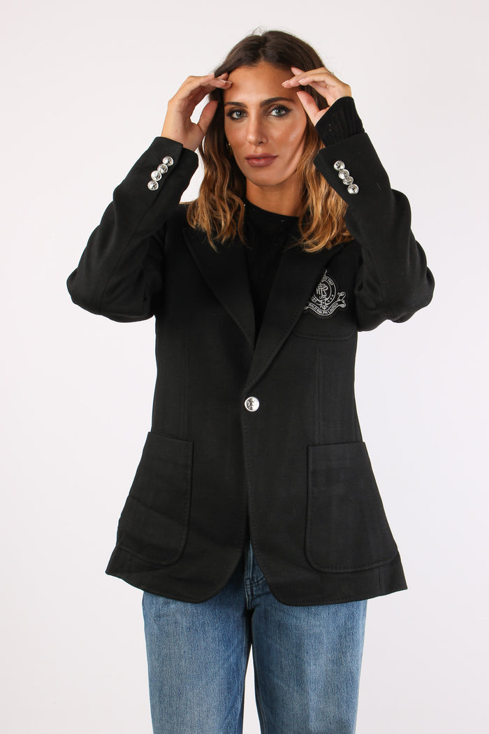 Giacca Monopetto Patch Polo Black-7