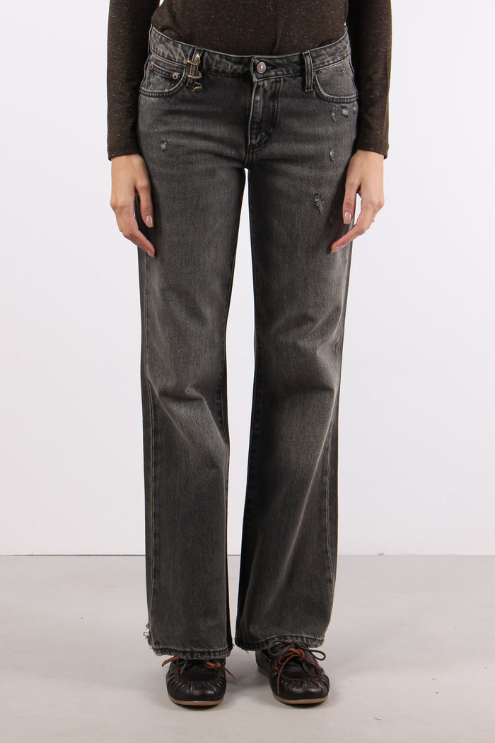 Denim Bootcut Fondo Sfrangiato Denim Black-2