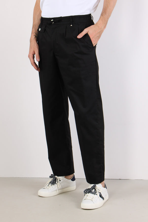 Pantalone Cotone Nero-2