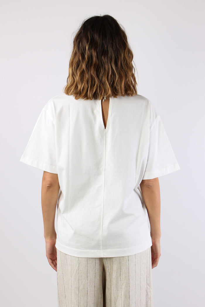 T-shirt Collana Perle Bianco-4