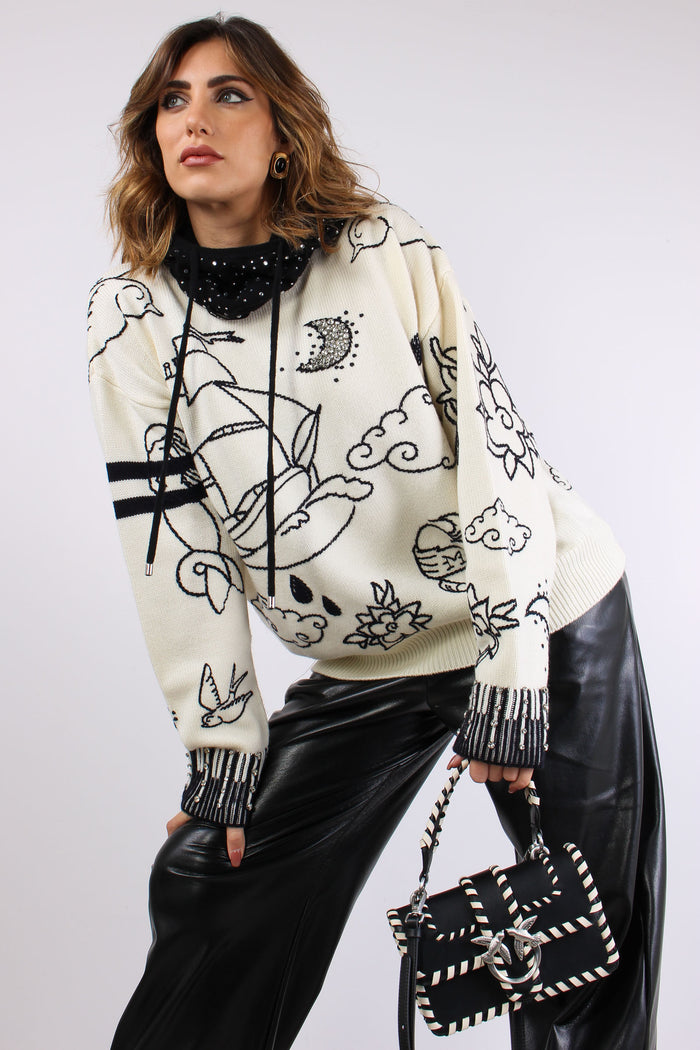 Andros Maglia Ricami Bianco/blu-5