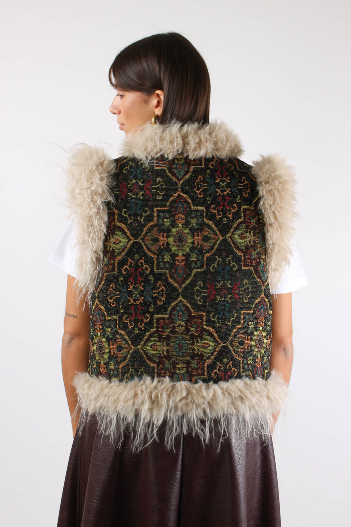 Gilet Etnico Nserto Strass Nero-5