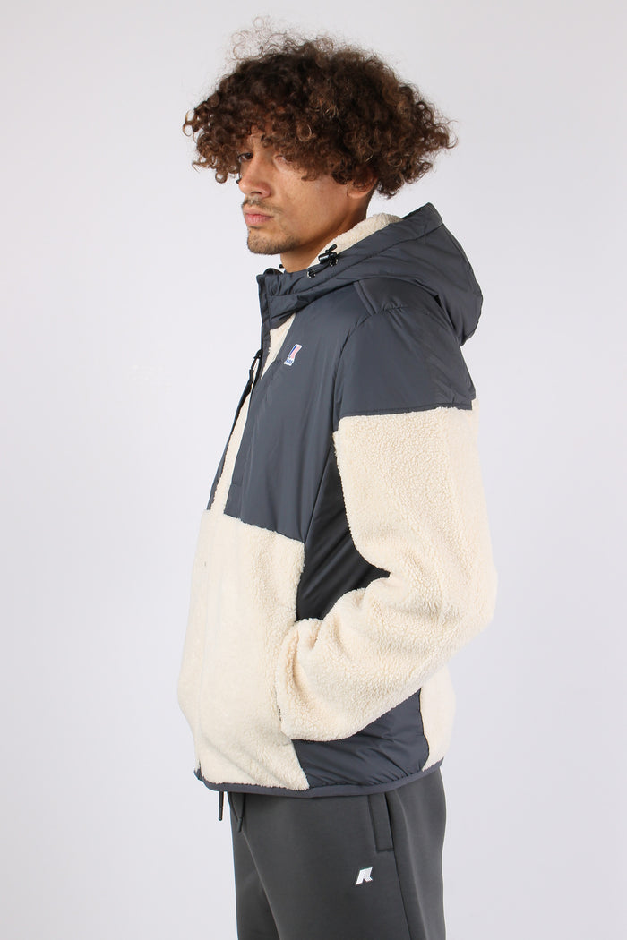 Giubbotto Inserto Teddy Grey/ecru-7