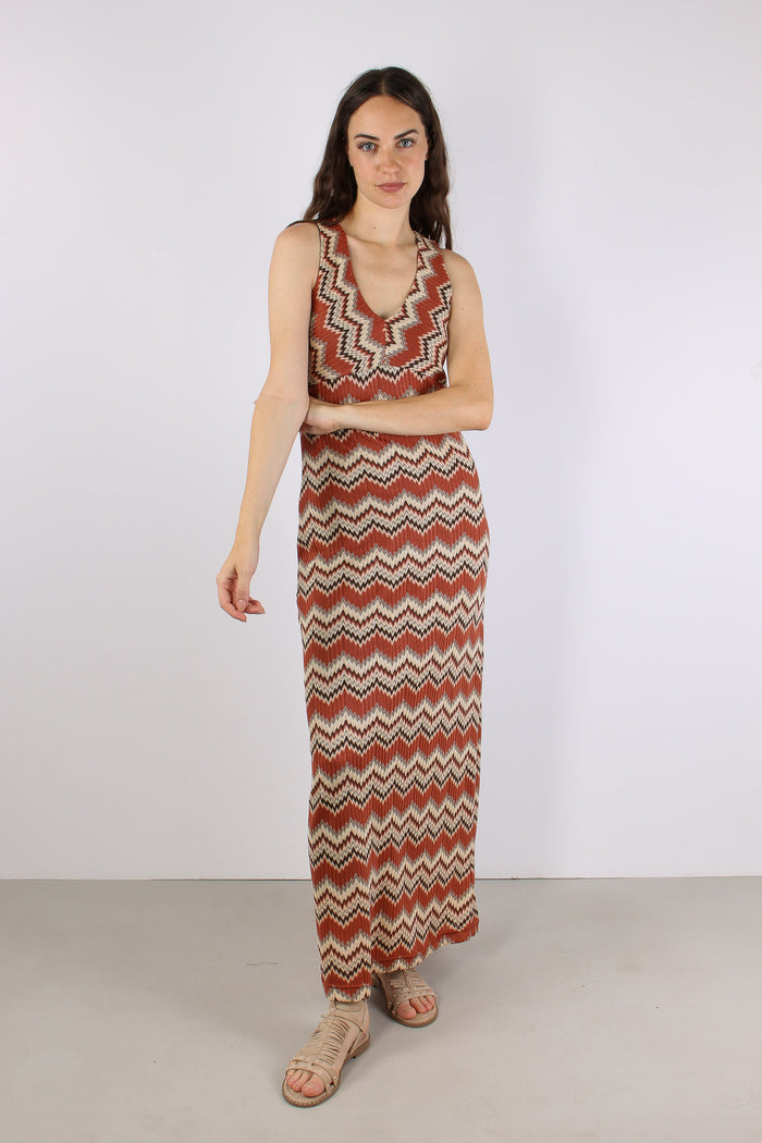 Abito Lungo Stampa Missoni Ruggine-2