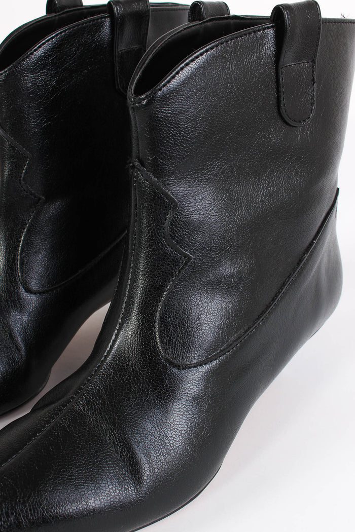 Stivale Effetto Texano Nero-6