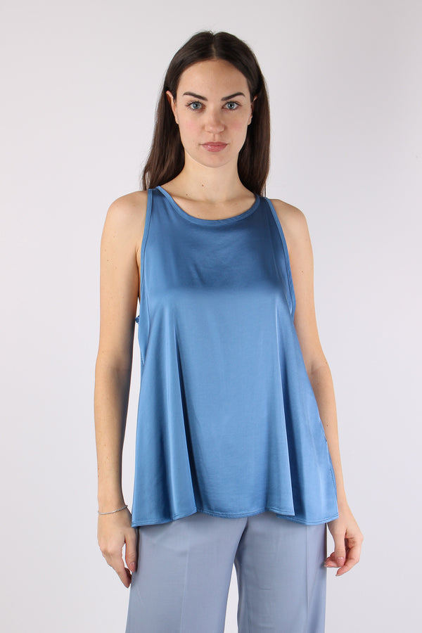 Blusa Effetto Raso Indaco-2