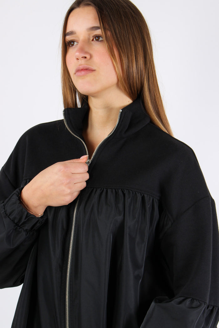 Bomber Felpa Inserto Nylon Black-8