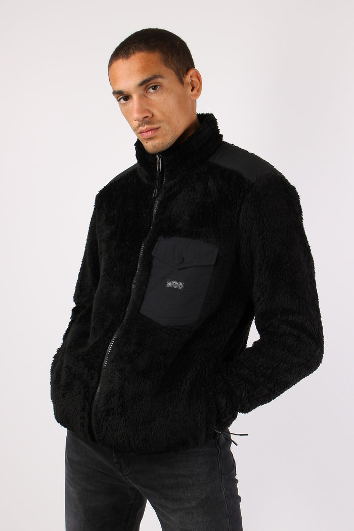 Giubbotto Pile Zip Polo Black-3