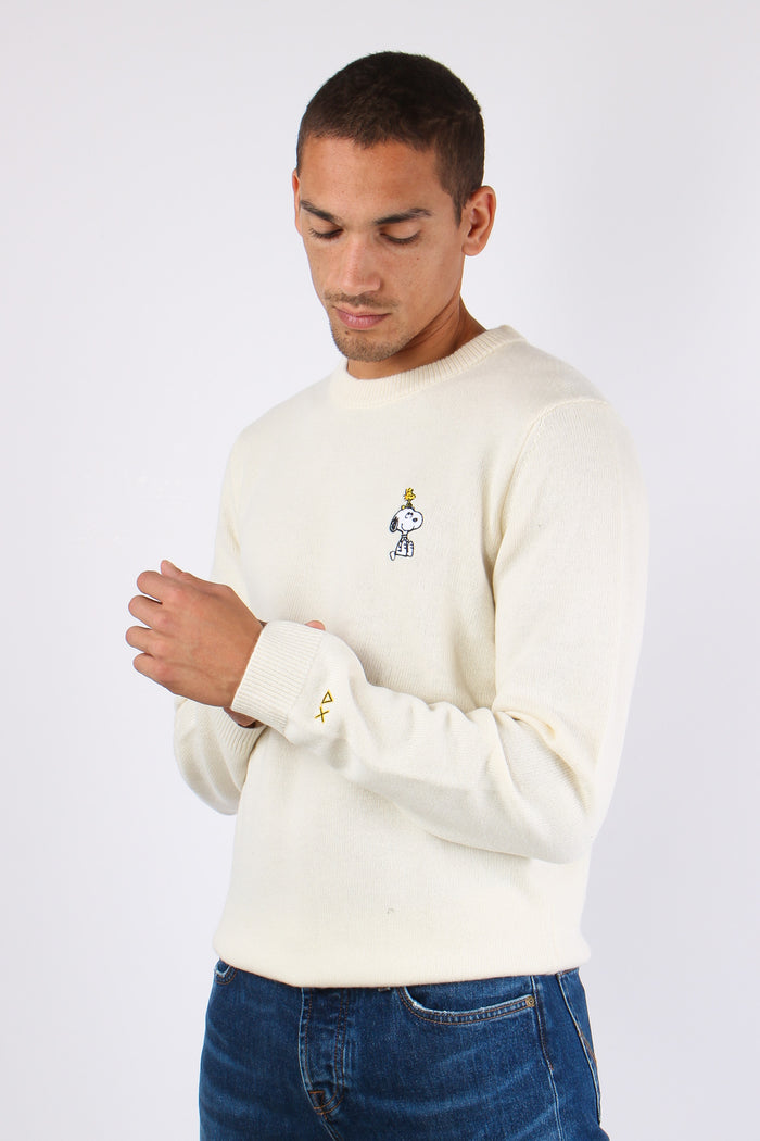 Maglia Logo Ricamo Laterale Bianco-3