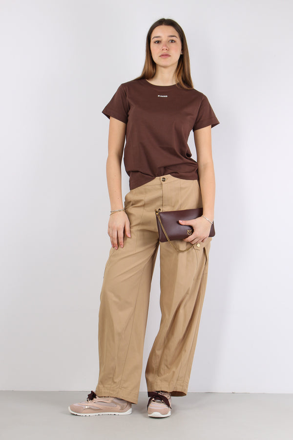 Basico T-shirt Jersey Logo Marrone