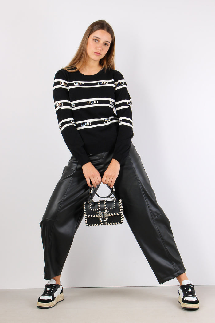 Maglia Ml Girocollo Riga Nero/bianco-5