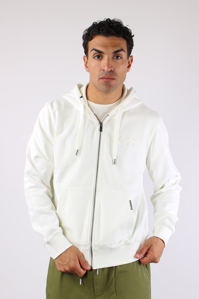 Felpa Full Zip Delavee Bianco-4