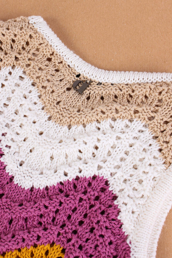 Gilet Tricot Maglia Orchid Bouquet-5