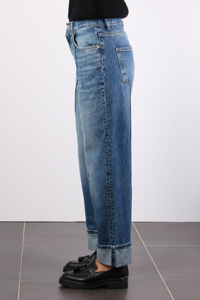 Jeans Cropped Risvolto Denim Blue Dark-6