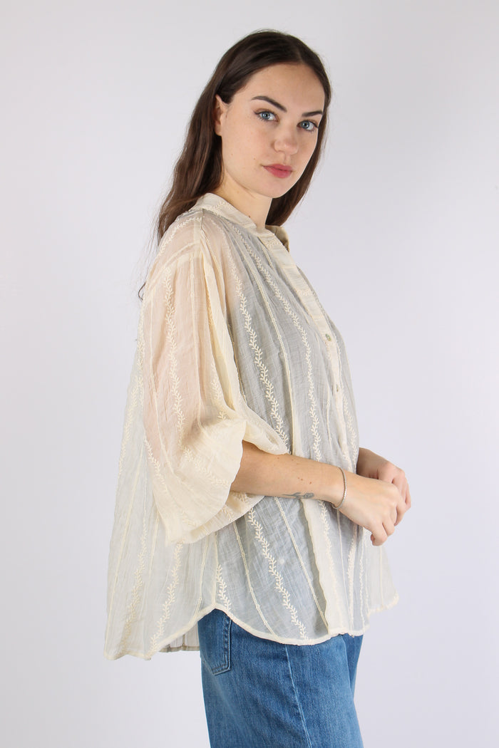 Camicia Mussola Ricami Avorio-6