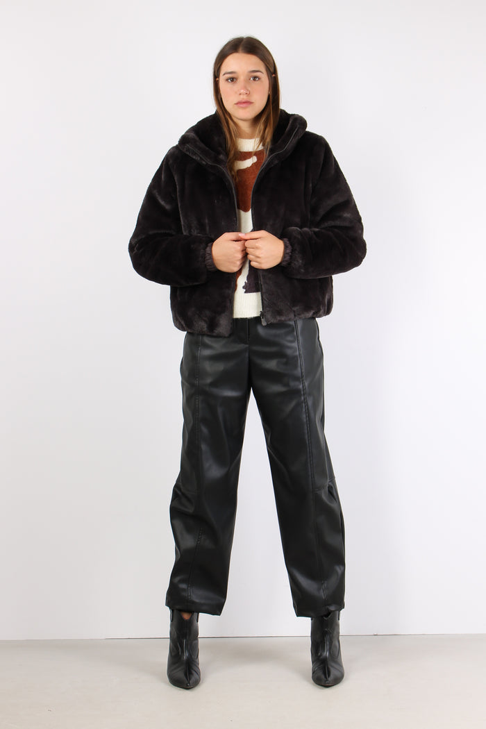 Jeon Giubbotto Ecopelliccia Re Brown Black