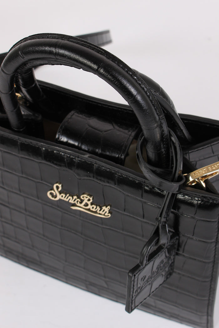 Shopping Mini Croco Nero-7