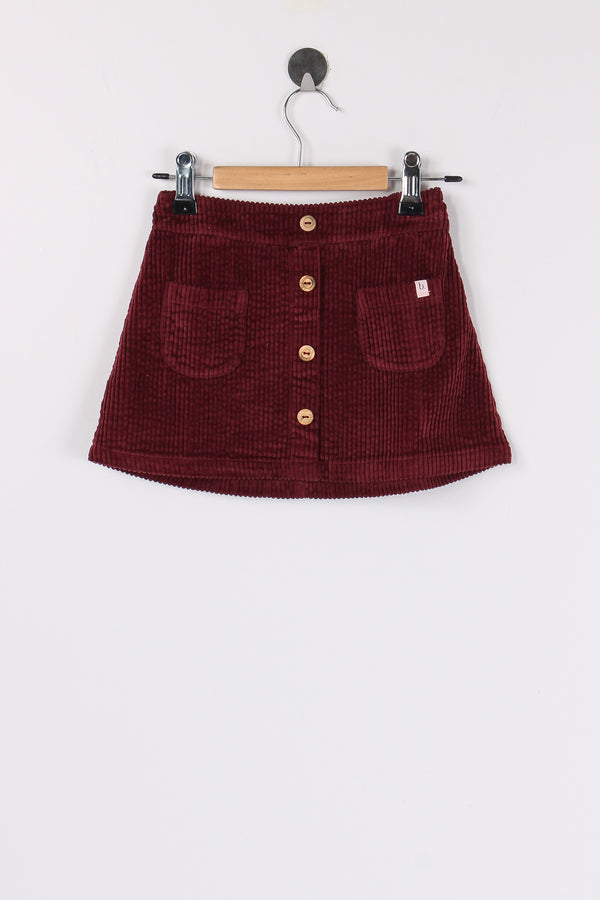 Minigonna Velluto Coste Burgundy