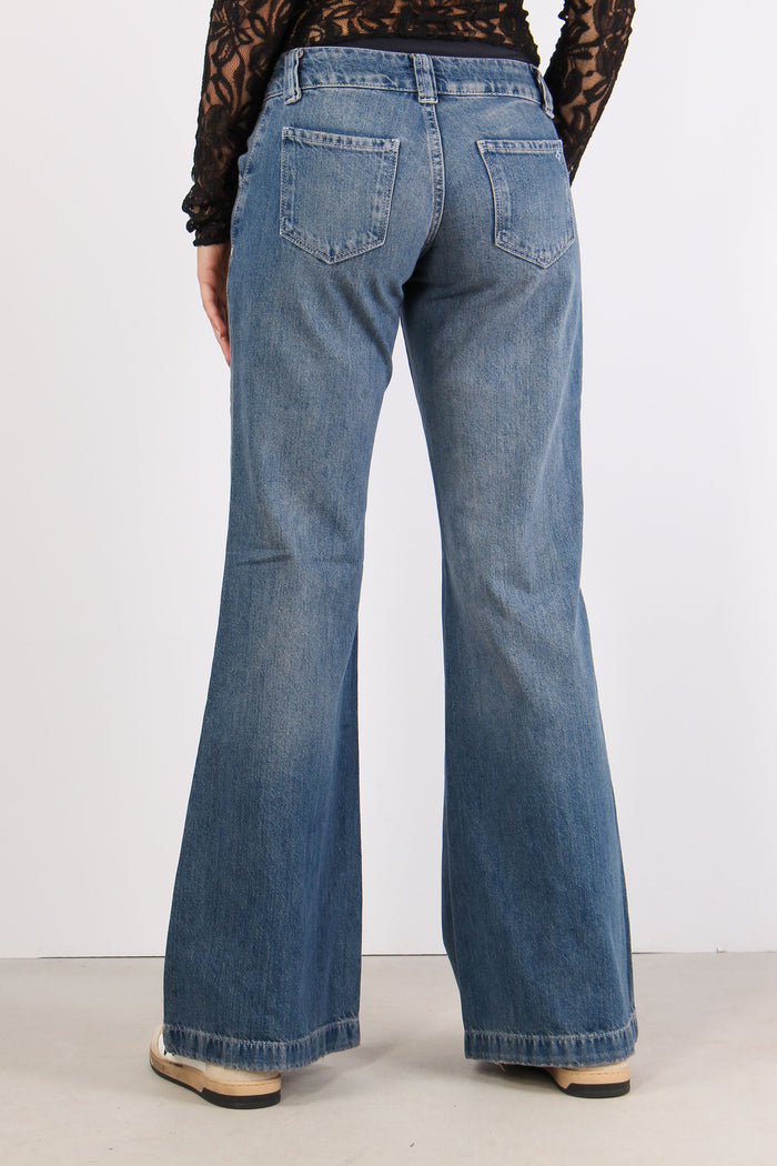 Denim Maxi Flare Denim Scuro-4