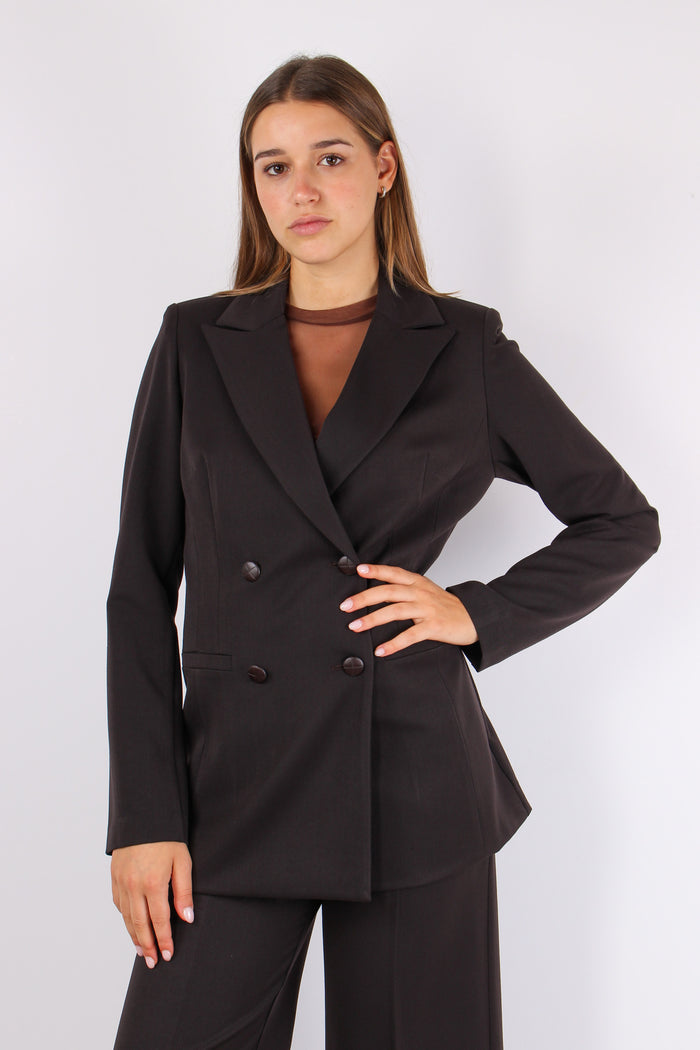 Giacca Doppiopetto Gabardina Caffe-2