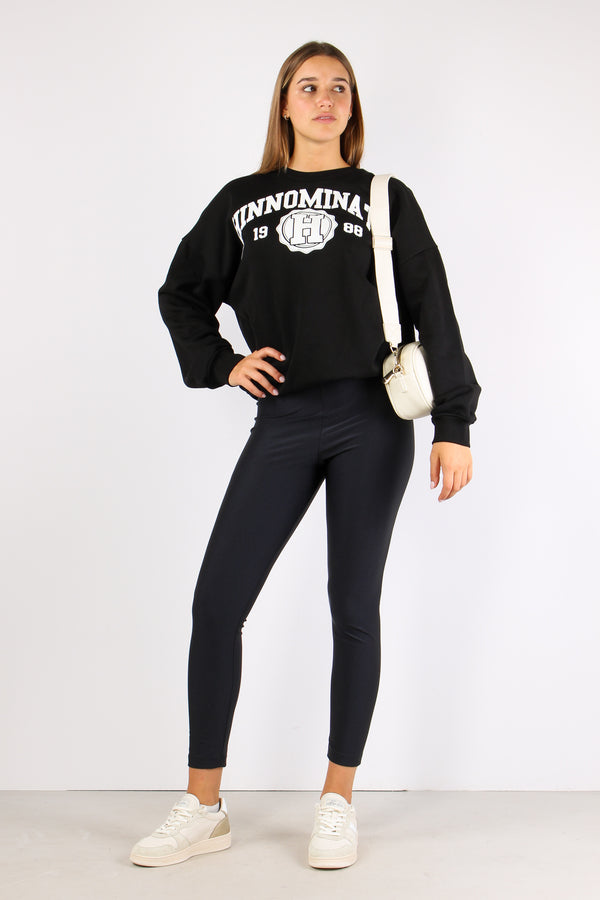 Leggins Elastico Logo Nero