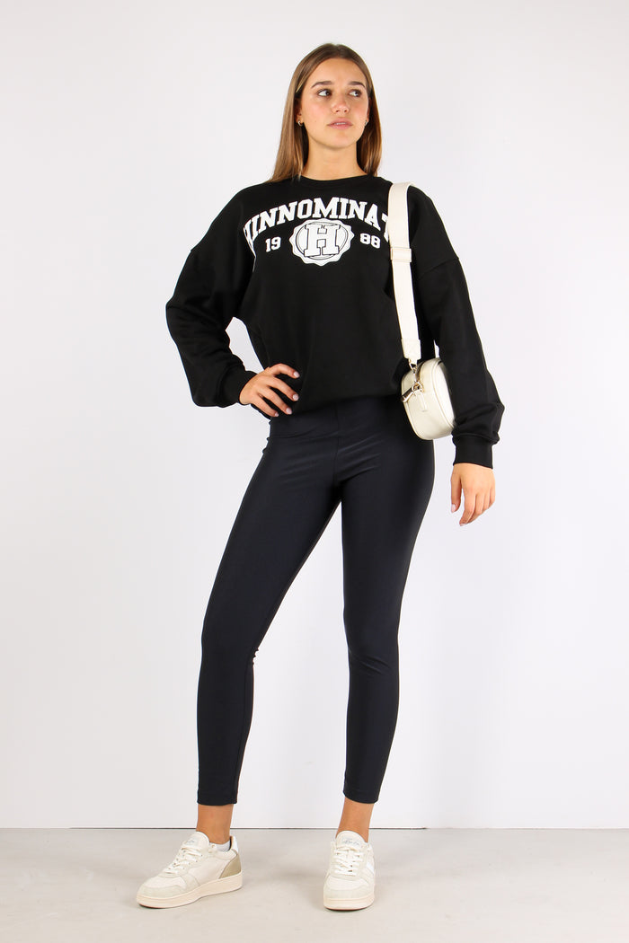 Leggins Elastico Logo Nero