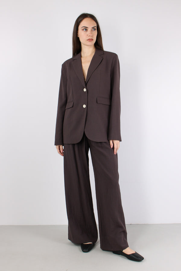 Pantalone Fluido Laccio Vita Malva