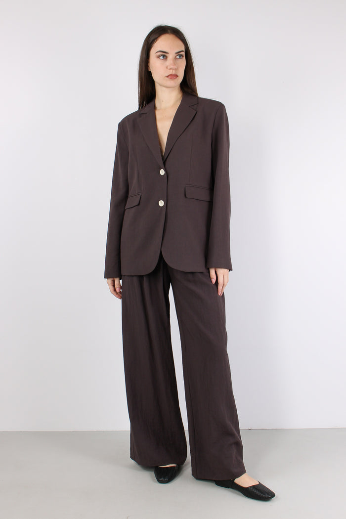 Pantalone Fluido Laccio Vita Malva