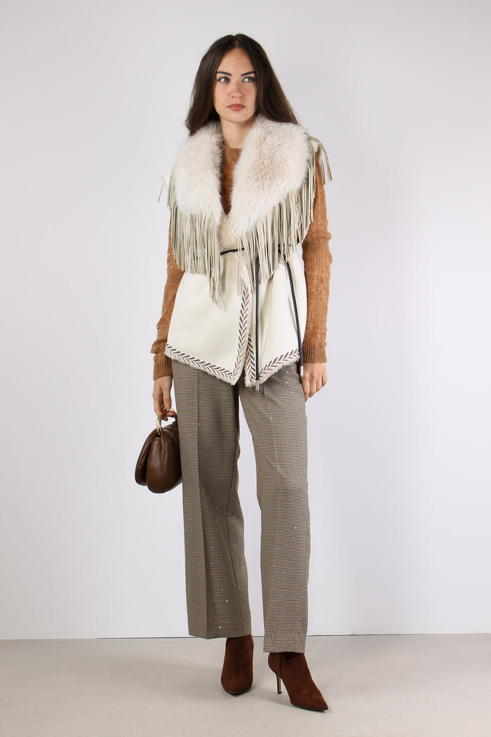 Gilet Ecomontone Frange Rust-6