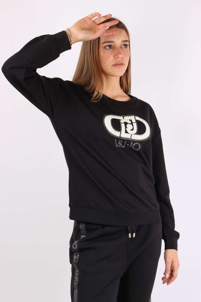 Felpa Basica Logo Monogram Nero/monogram-6