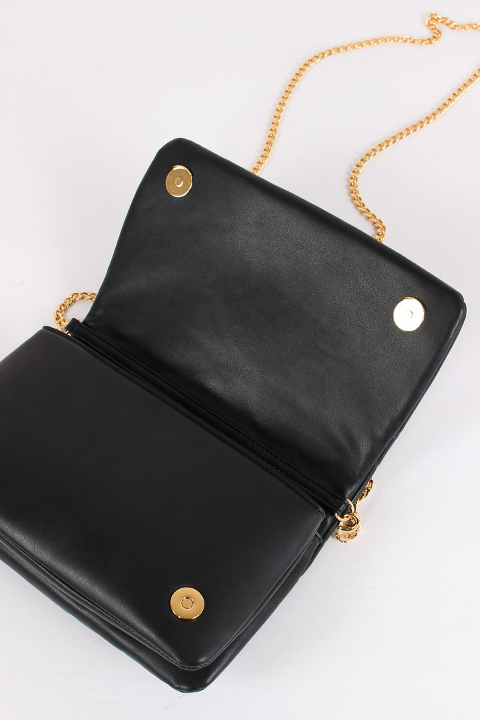 Tracolla Catena Matelasse Nero-5