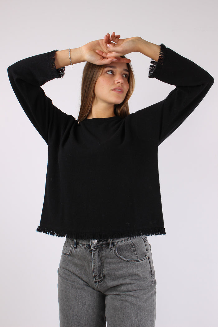 Girocollo Frangette Nero