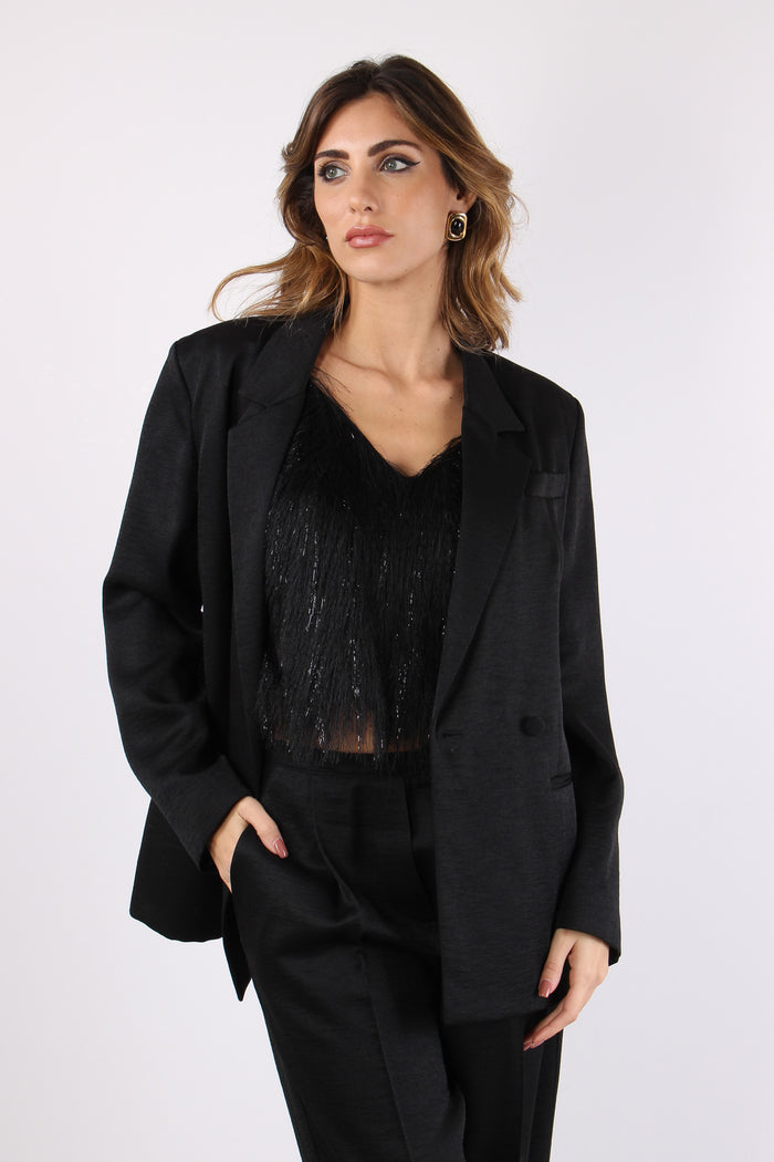 Giacca Doppiopetto Shiny Black-3