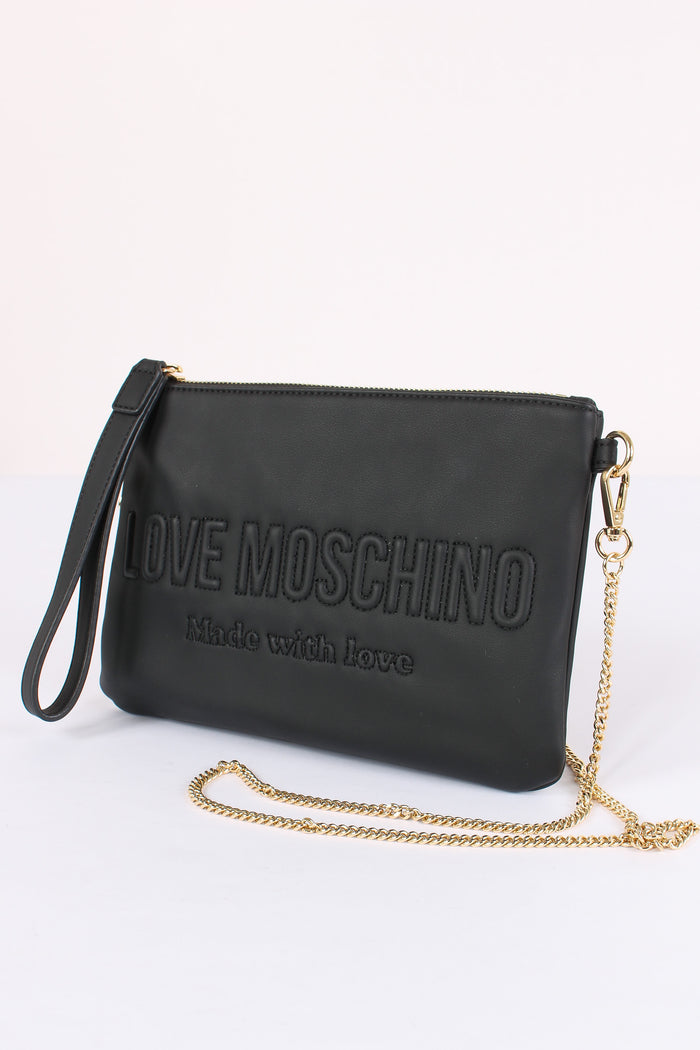Pochette Effetto Denim Nero-5