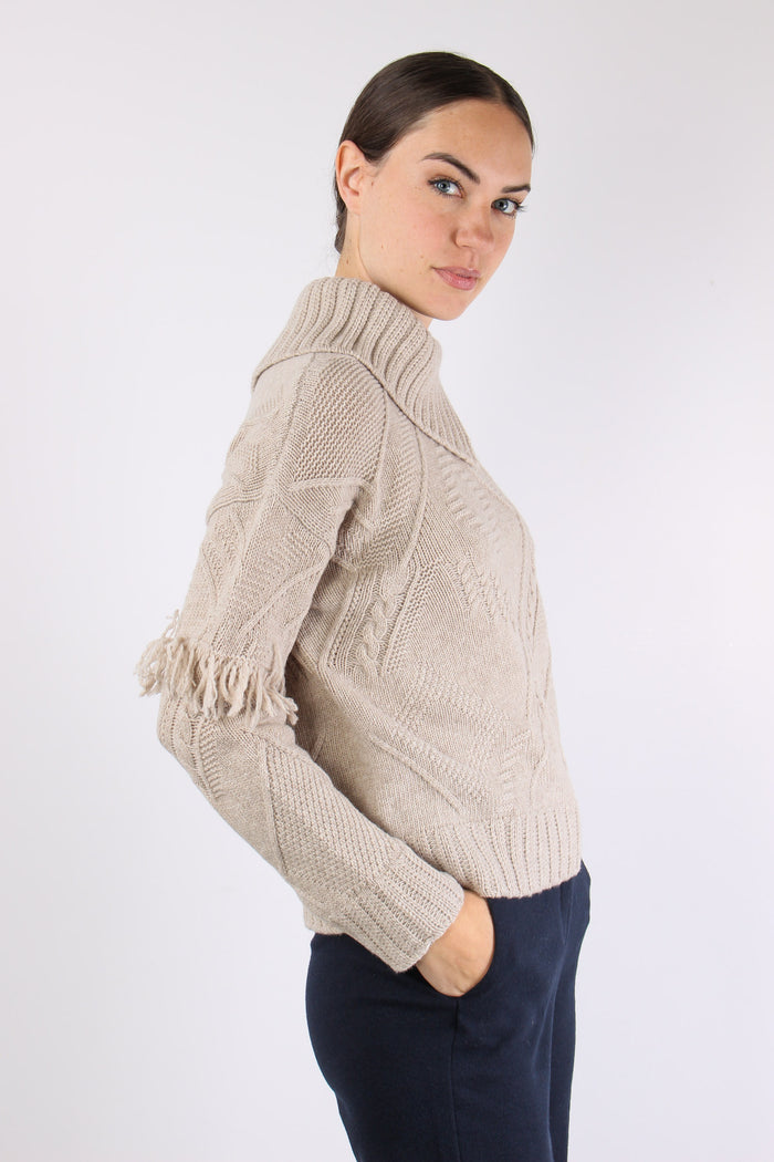 Mastro Maglia Collo Aperto Fra Casha Melange-4