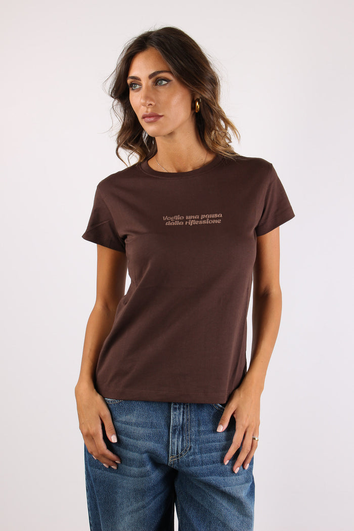T-shirt Ricamo Voglio Una Rifl Moro-2