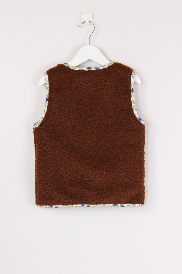 Gilet Teddy Fantasia Fiore Cioccolato-2