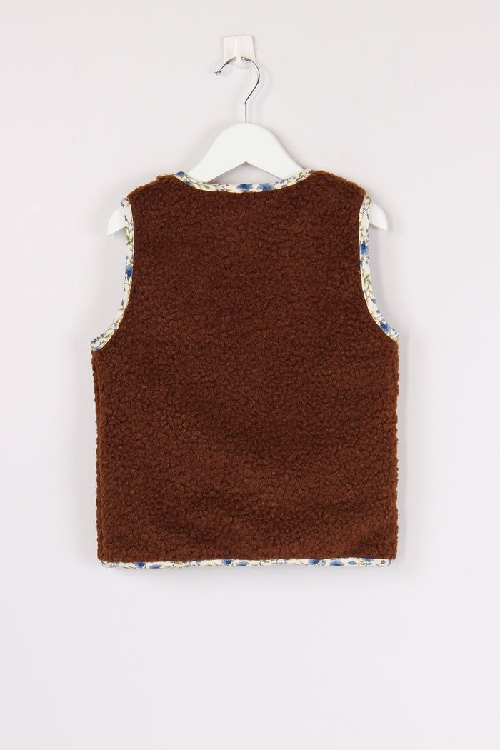 Gilet Teddy Fantasia Fiore Cioccolato-2