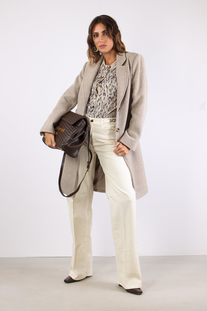 Cappotto Miston Lana Diagonale Sandy Beige
