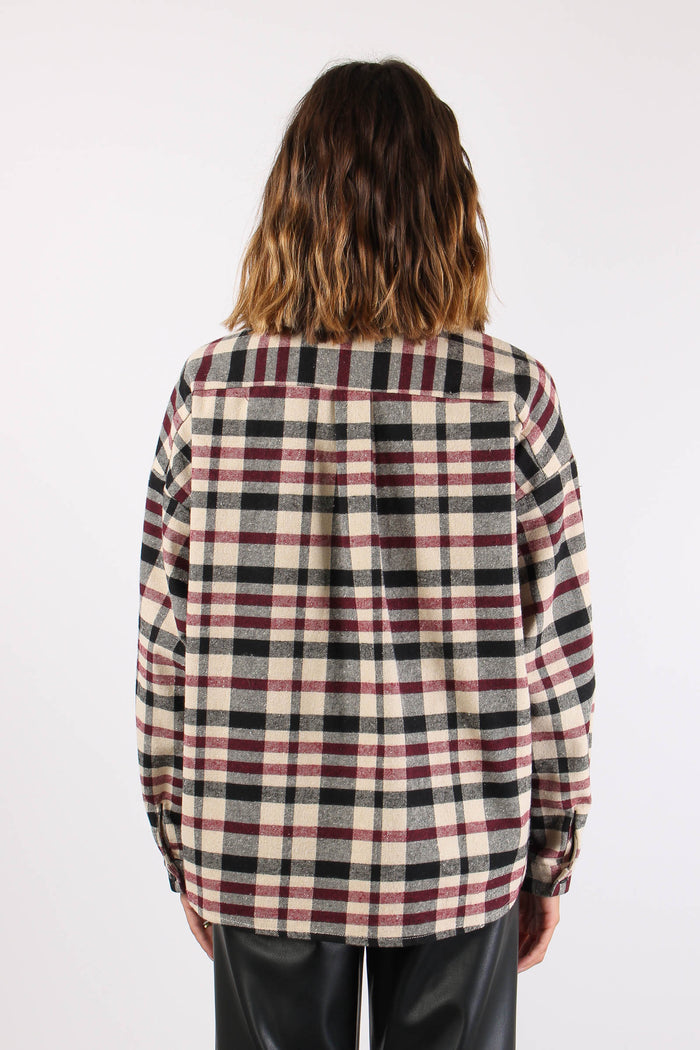 Camicia Over Scozzese Bordeaux/panna-5