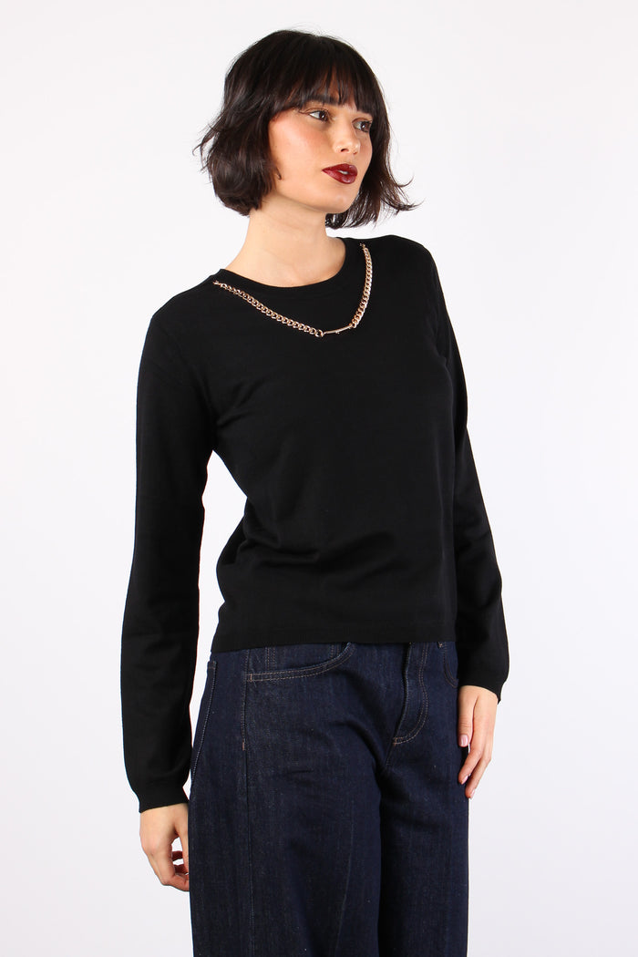 Claudia Maglia Catena Placca Black-4