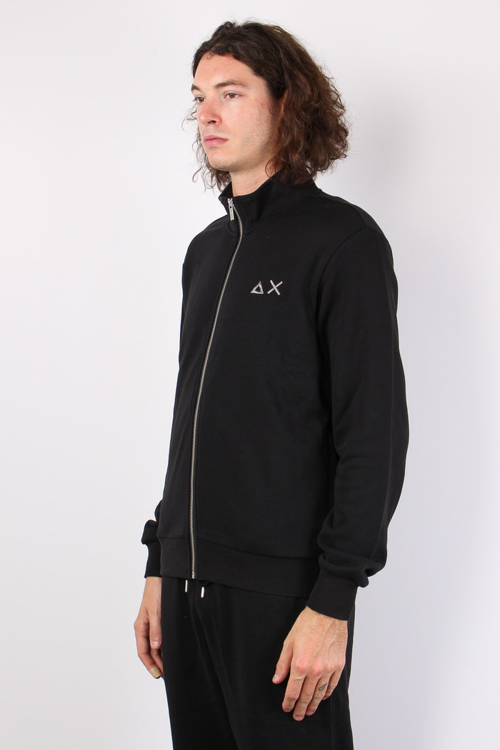 Maglia Cotone Full Zip Nero-5