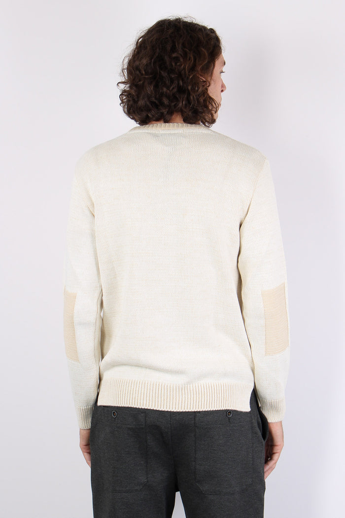 Maglia Inserto Impunture Panna/beige-3