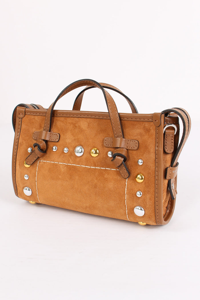 Mini Shopping Inserto Borchie Caramello-5