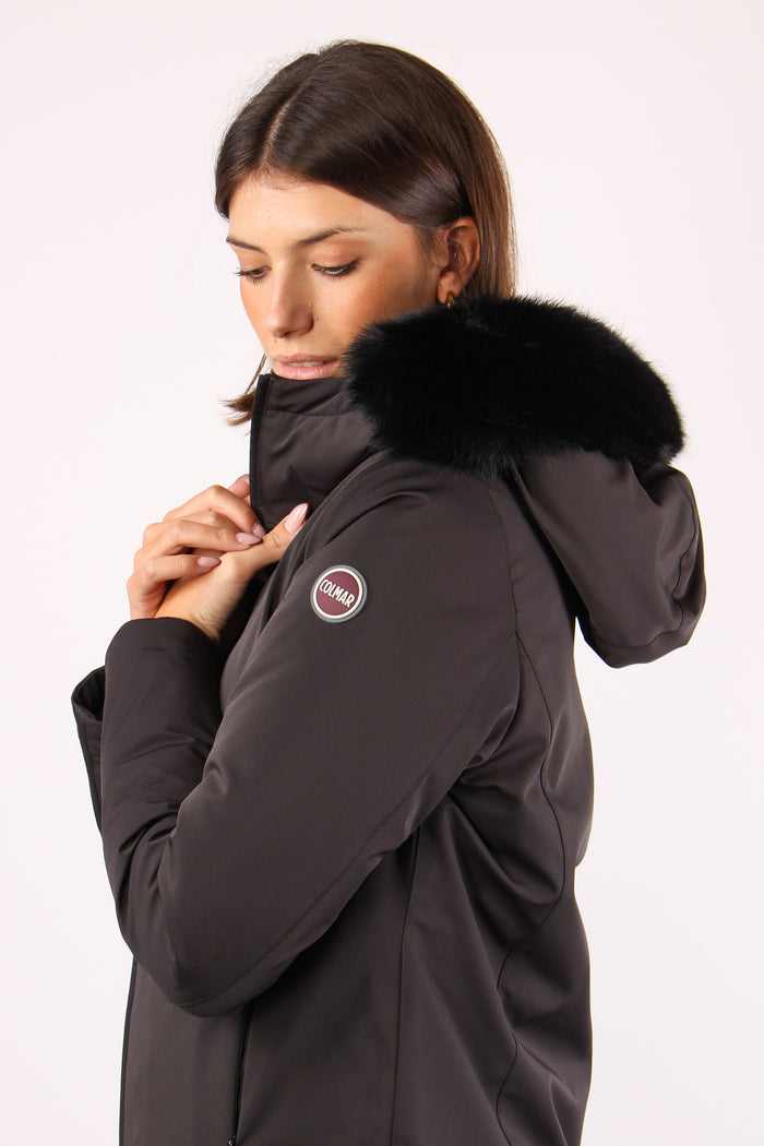 Parka Inserto Ecopelliccia Nero-7