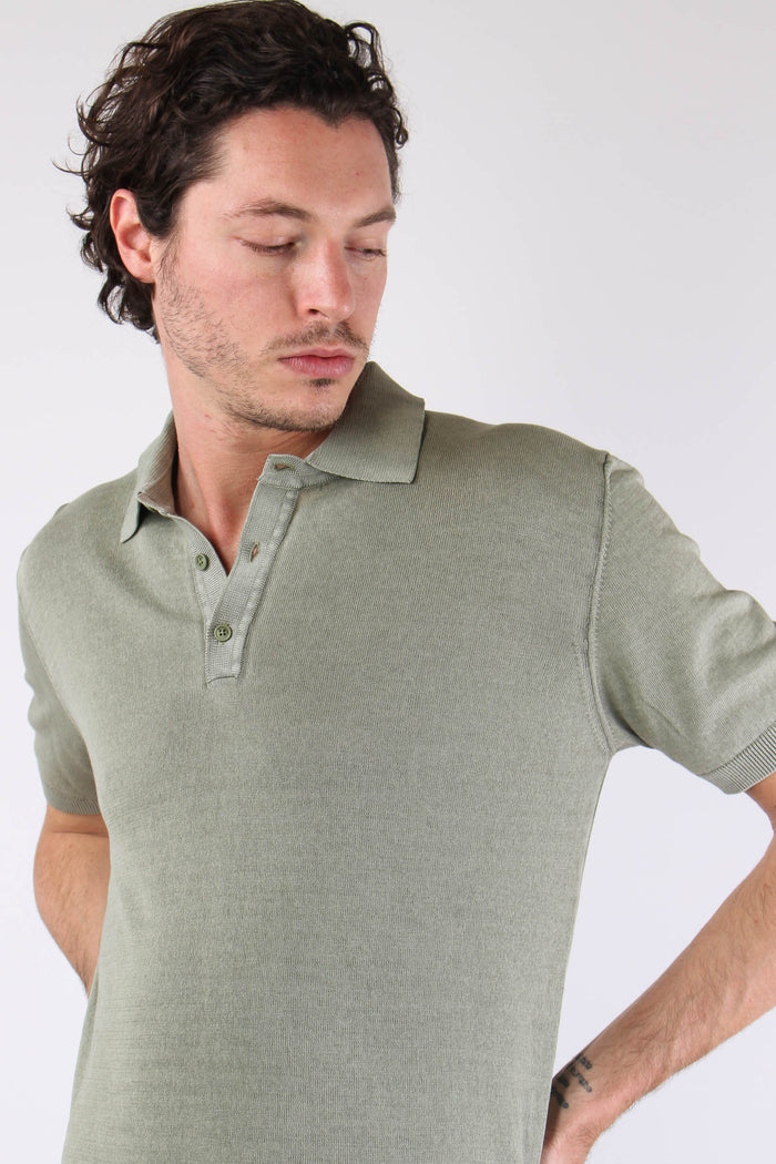 Polo Manica Corta Cotone Green Fade-4
